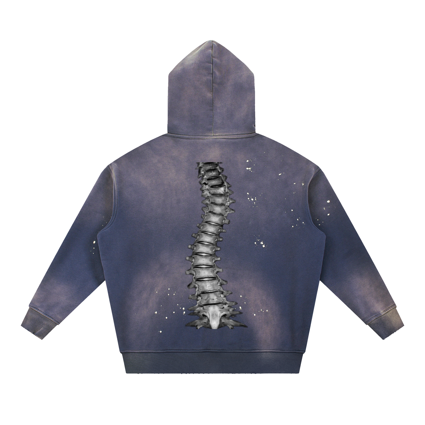 Vintage Washed Frayed Fleece Hoodie