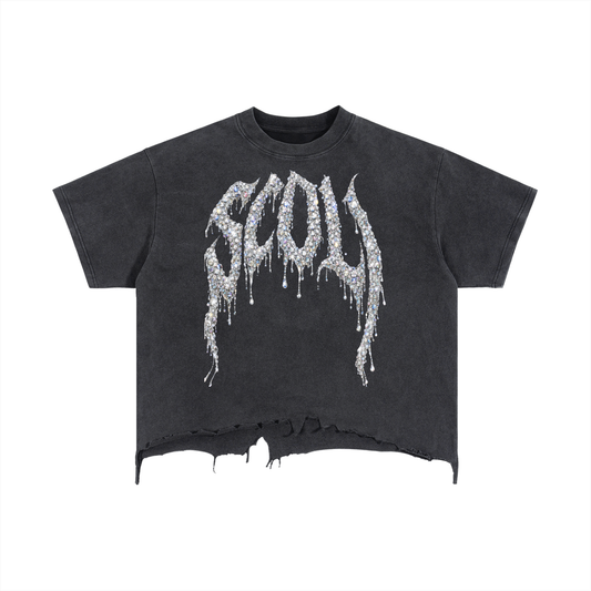 Vintage Wash Boxy Distressed Hem T-Shirt