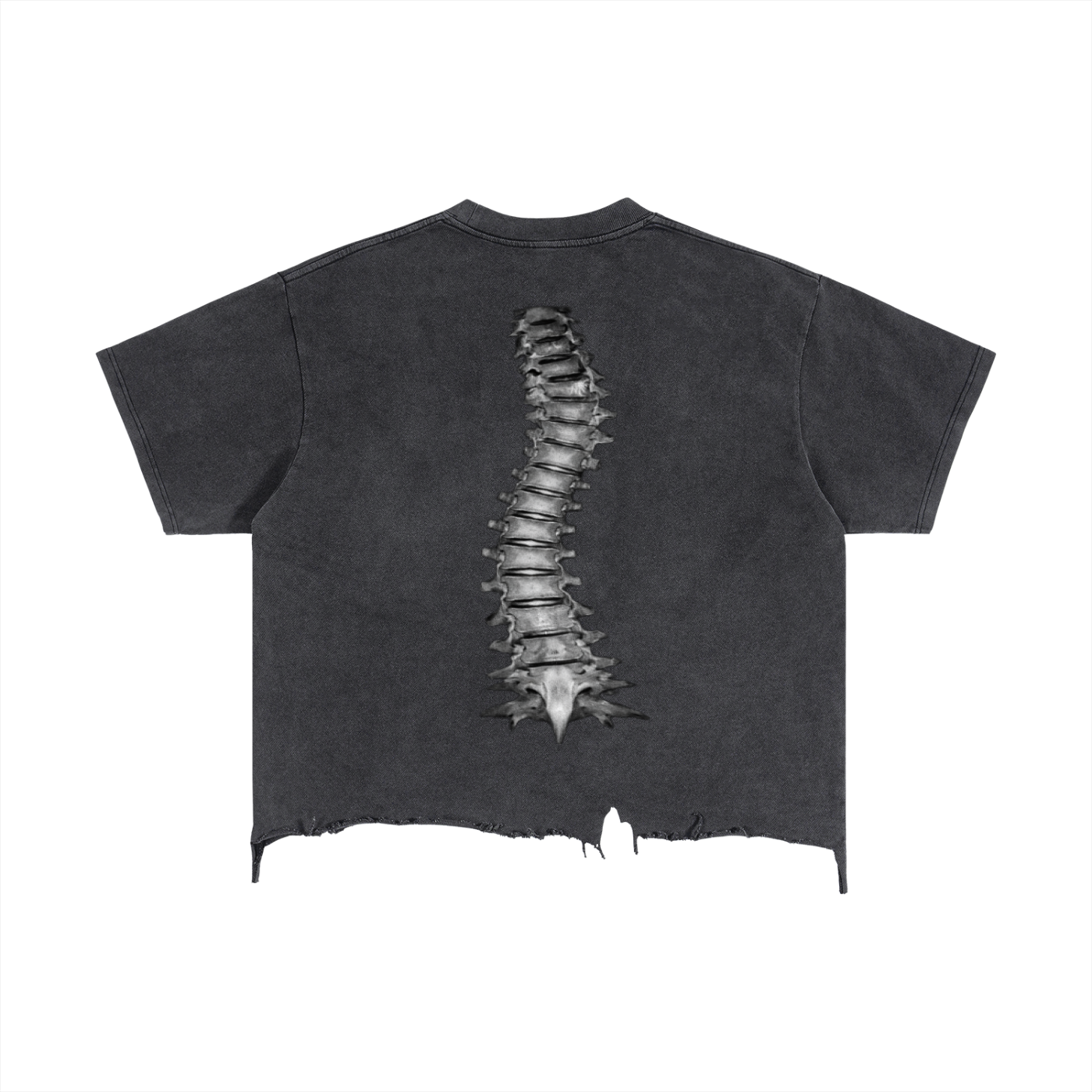 Vintage Wash Boxy Distressed Hem T-Shirt