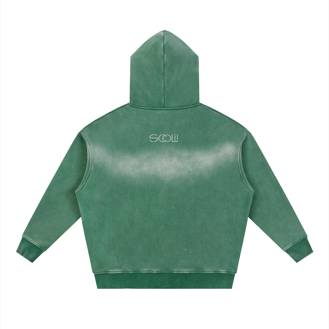"Two Sides"  Sunfade Two-way Zipper Boxy Fleece Hoodie